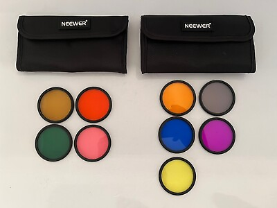 #ad NEEWER 9 Piece 52mm Full Color Lens Filter Set for Camera Lens with Carry Pounch