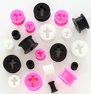 1 Pair Cross Silicone Tunnels Flexible Ear Plugs Gauges Soft Pick Size amp; Color