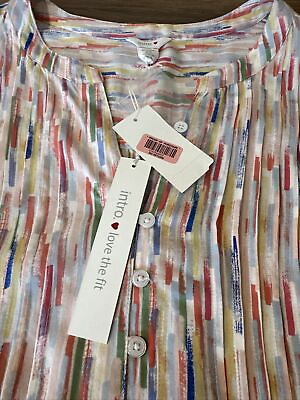 #ad Women’s Intro Spring Summer Colors Blouse 3X NWT MSRP $49 Modern Stripes