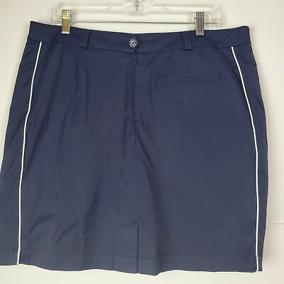 #ad GREEN LAMB Womens Golf Tennis Skort Skirt w Shorts Pockets Navy Blue Size 14 SN
