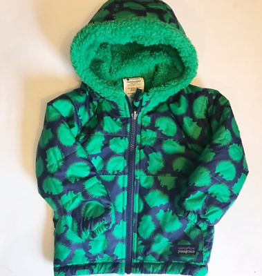 #ad Baby Boys Patagonia Reversible Tribbles Hooded Winter Jacket Hedgehog 12 Months