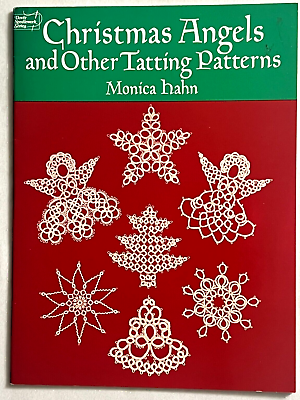 #ad Christmas Angels amp;Other Tatting Pattern Book Snowflake Snowman Wreath Oval Doily