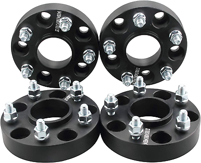 #ad 4PC Black 5X4.75 Hubcentric Wheel Spacers 1.25 Inch with 12X1.5 Studs Compatible