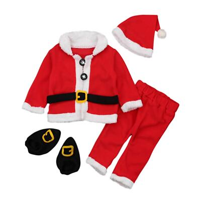#ad Toddler Kids Boys Girls Christmas Outfits 4Pcs Coat Pants Hat Socks Children#x27;...