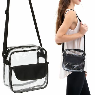 #ad Clear PVC Crossbody Bag Women Transparent Handbag Zip Stadium Shoulder Tote Gift