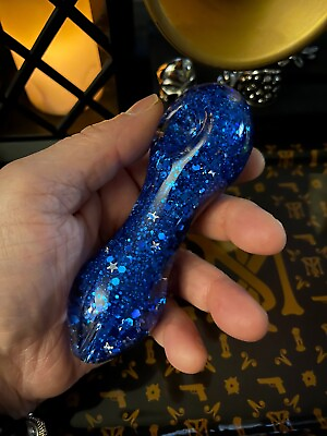 #ad Starry Night Glitter Glass Pipe Thick Glass Smoking Bowl Cool Glass Pipe