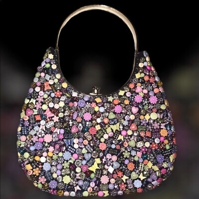 #ad Clutch Ladies Bag Beaded Artisan Boho Fun Colorful