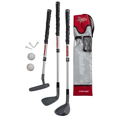 #ad Kids Plastic Golf Set Adjustable Youth Clubs Red