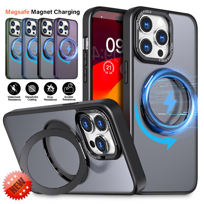#ad Magnetic Mag Safe Case 360° Rotatable Ring Stand For iPhone 15 14 Pro Max 13 12