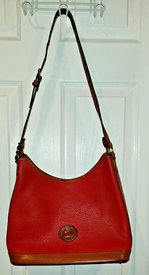#ad Dooney amp; Bourke Vintage All Weather Leather Red Hobo R152 TP Purse Bag
