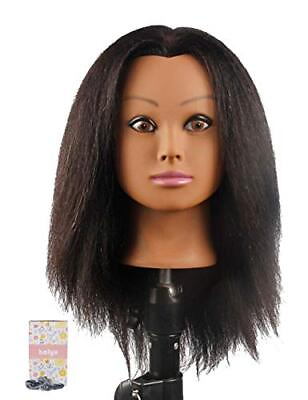 #ad Kalyx African Mannequin Head Real Hair for Cosmetology Manikin Maniquins Hair...