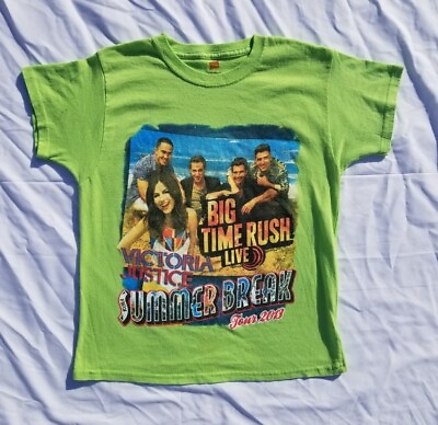 #ad Big Time Rush Tour Shirt Victoria Justice 2013 Summer Break Tour Green Sz Small