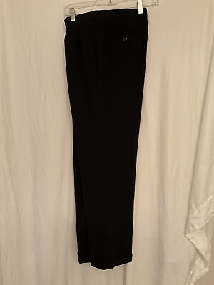 #ad George Mens Black Dress Pants 32x30 Cuffed W Pockets Looks Sharp