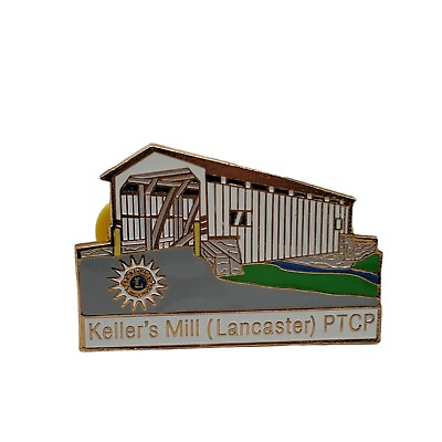 #ad Kellers Mill Lancaster PTCP White Covered Bridge Lions Club Pin Trader LITPC