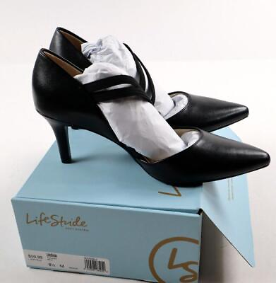 #ad Lifestride Women’s Size 8.5M Strappy Samantha Black Heel Pump Shoes