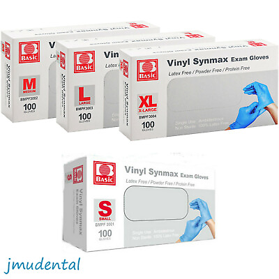 #ad Basic Vinyl Synmax Exam Gloves Latex Free amp; Powder Free Size S M L XL