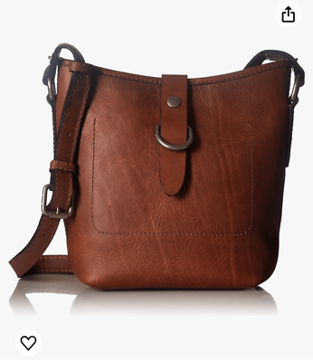 #ad Frye Amy Bucket Bag Leather Purse Tan Brown Crossbody $275