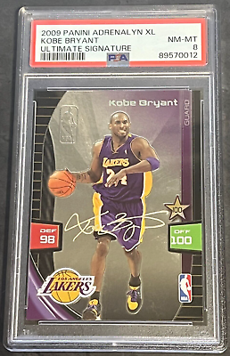 #ad 2009 Panini Adrenalyn XL Ultimate Signature Kobe Bryant Lakers PSA 8 New Slab