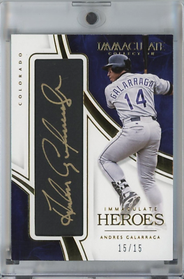 #ad 2016 Immaculate ANDRES GALARRAGA Immaculate Heroes Auto 15 15 ROCKIES