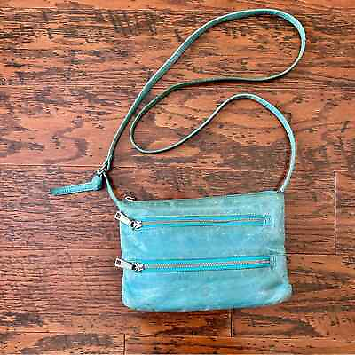 #ad HOBO International Mission Crossbody Bag in Turquoise Blue Leather