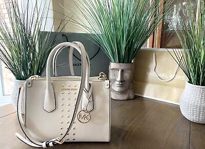 #ad $358 Michael Kors MAPLE Purse LT Cream Designer Handbag MK Bag NWT