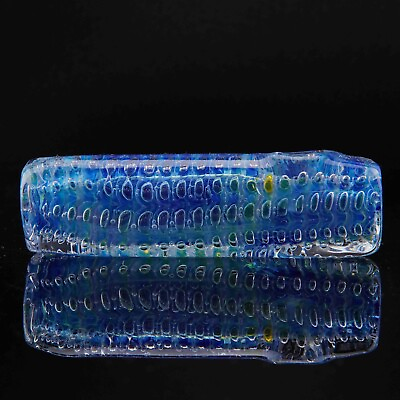 #ad 4quot; Handmade Thick Cosmic Blue Bubble Square Tobacco Smoking Bowl Glass Pipes