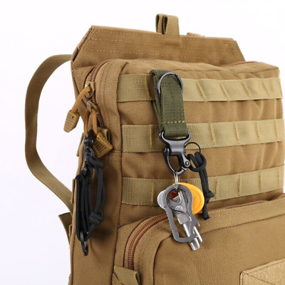 #ad Outdoor EDC Tactical Keychain Molle Webbing Backpack Clip Carabiner Buckle Hook