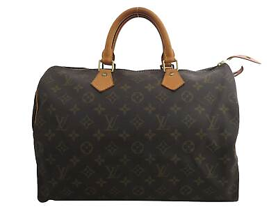 #ad Auth Louis Vuitton Monogram Speedy 35 Handbag Brown M41524 e54604a