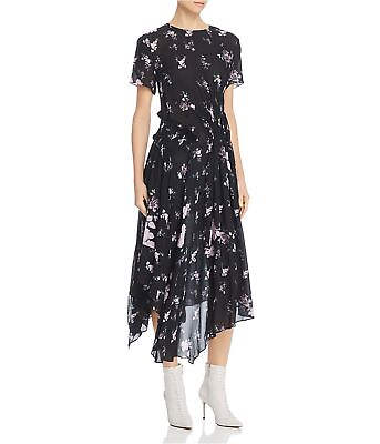 #ad Preen Line Womens Lois Floral Midi Dress Black Large