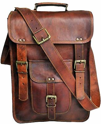 Genuine distressed leather shoulder bag satchel for men messenger bag ipad case $38.70