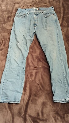 #ad Levi#x27;s 505 Jeans Mens 36x32 Regular Straight Fit Blue Light Wash Fade