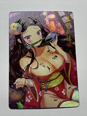 #ad Nezuko Kamado Demon Slayer Girl Sexy ACG Goddess Story Waifu Card Holo Anime Hot