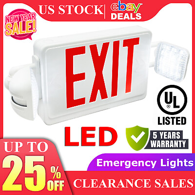 #ad 1 4 Pack Commercial LED Emergency Exit Lights UL Certified Adjustable