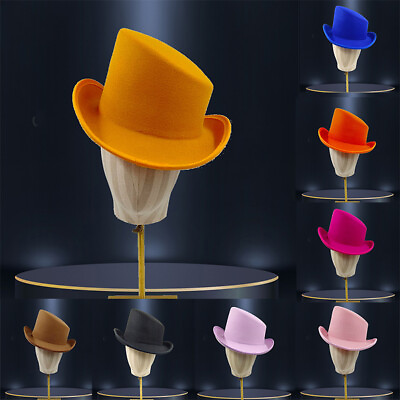 #ad Unisex Beveled Top Hat High Top Gentleman Magic Caps Wedding Party Hats Cosplay