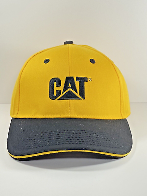 #ad Caterpillar CAT Mens Trucker Adjustable Hook and Loop Yellow Black New