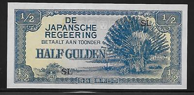 #ad Neth. Indies Japanese Invasion Money 1 2 Gulden 1940#x27;s SL Block
