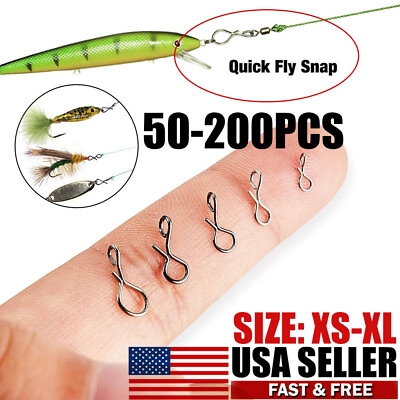 #ad XS XL No Knot Snaps Fly Fishing Quick Change Connect for Flie Hookamp;Lures 50 200X