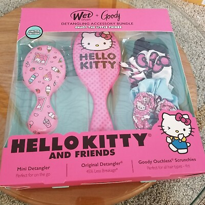 #ad Hello Kitty Wet Hairbrush Scrunchie Detangling Accessory Bundle Brand New in Box