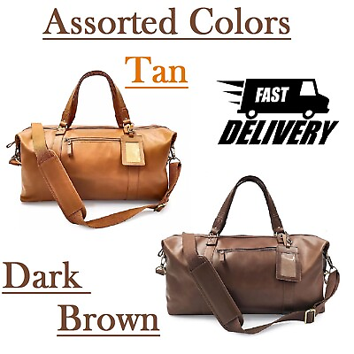 #ad Genuine Leather Travel Bag Assorted Colors