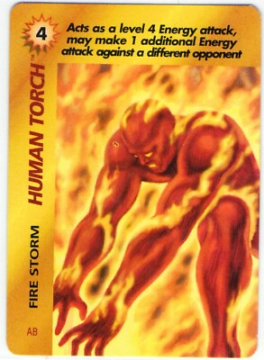 #ad 1995 HUMAN TORCH FANTASTIC FOUR OVERPOWER Marvel EXCELLENT FIRE STORM