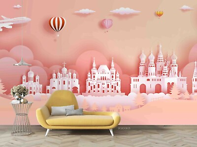#ad 3D Princess Castle Wallpaper Wall Mural Removable Self adhesive Sticker105