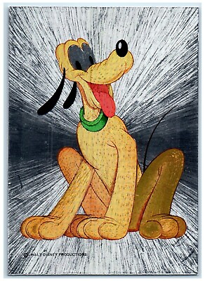 #ad c1980#x27;s Dufex Goofy Metallic Foiled Walt Disney Unposted Vintage Postcard