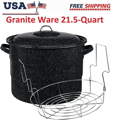 #ad Granite Ware 21.5 Quart Water Bath Canner with Jar Rack