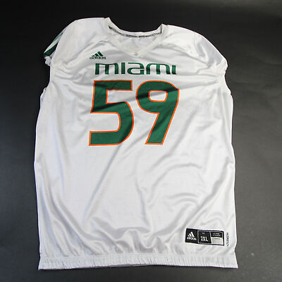 #ad Miami Hurricanes adidas Practice Jersey Football Men#x27;s White Used