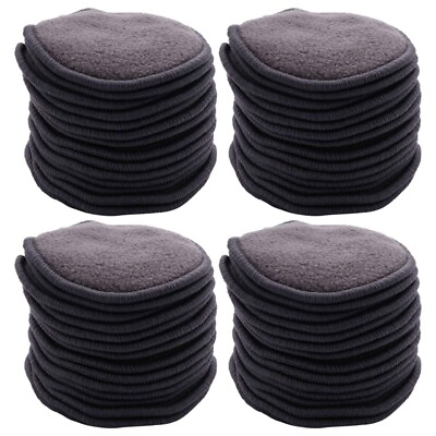 #ad 64Pcs Reusable Bamboo Cotton Make Remover Pads Washable Triple Layer Facial Sk