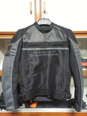 #ad Harley Davidson mens affinity grey and black Jacket color blocked mesh riding