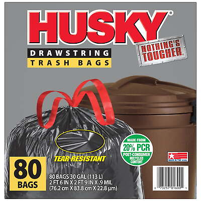 #ad Large Trash Bags 30 Gallon 80 Black Bags