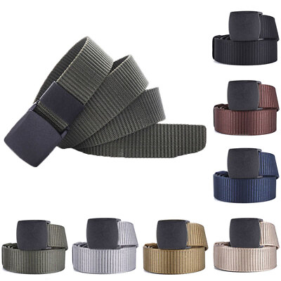 #ad Men Women Adjustable Solid Color Belt Canvas Belt Military Army Belts Waist