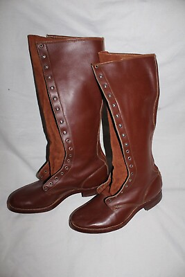 #ad VINTAGE LACE UP CANADIAN POLICE BOOTSmens 8 9 no size Brown Leather Suede