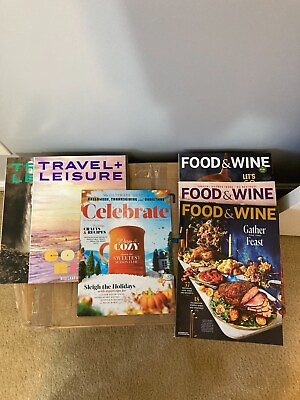 #ad LOT of 6 Magazine Brand NEW Food amp; Wine 2 Travel Leisure 1 Celebrate 2023 2024